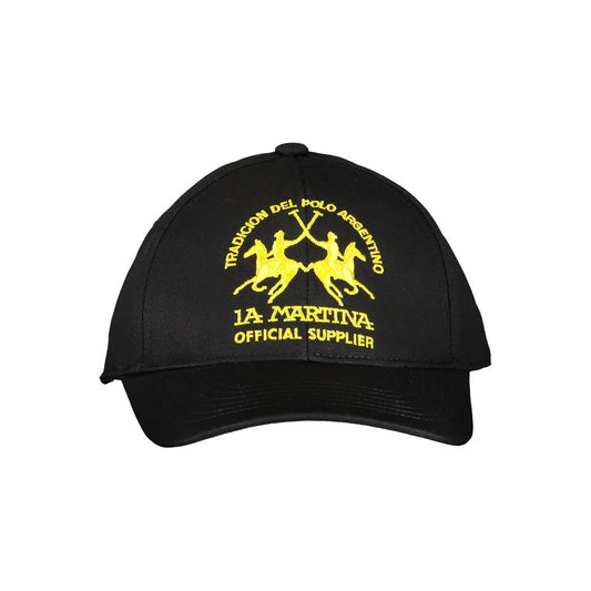 La Martina Black Cotton Men Cap