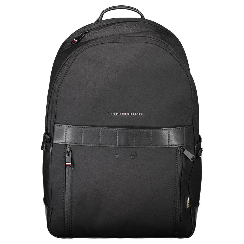 Tommy Hilfiger Black Nylon Men Backpack