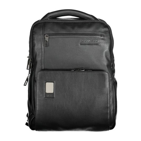 Piquadro Black Leather Men Backpack