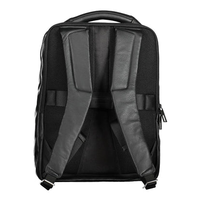 Piquadro Black Leather Men Backpack