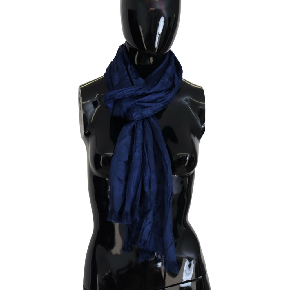 Costume National Blue Silk Material Scarf