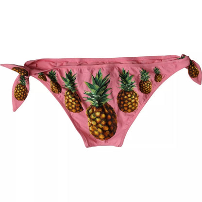 Dolce & Gabbana Pink Pineapple Swimsuit Bikini Bottom Swimwear - IT2 | S