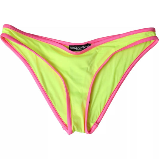 Dolce & Gabbana Yellow Pink Nylon Swimwear Bottom Beachwear Bikini