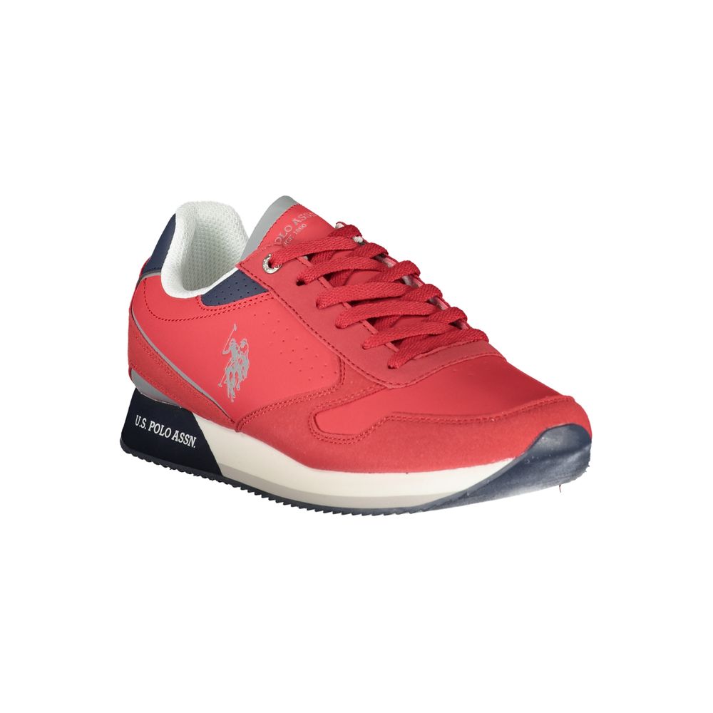 U.S. POLO ASSN. Sleek Pink Lace-Up Sneakers with Contrast Details - EU41/US8