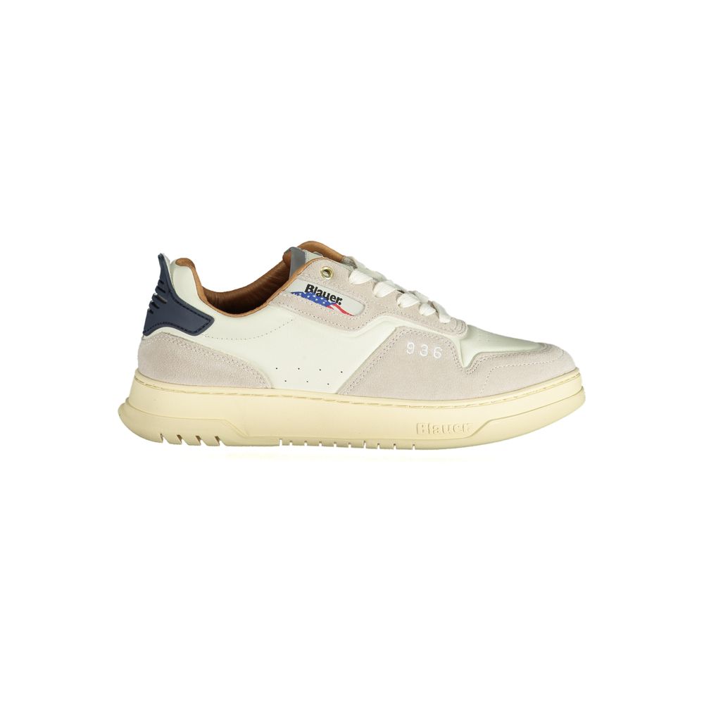 Blauer White Polyethylene Men Sneaker