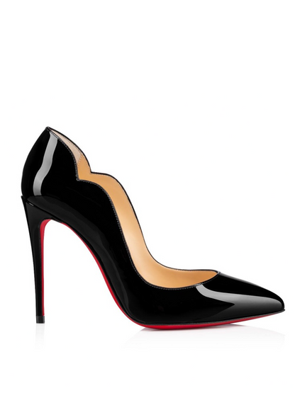 Christian Louboutin Black Patent Leather Hot Chick Pumps 100 - EU37.5/US7.5 / Black