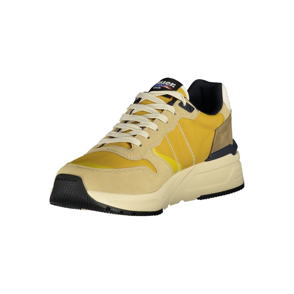 Blauer Beige Polyester Men Sneaker