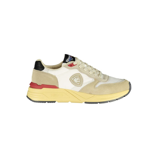 Blauer Beige Polyester Men Sneaker