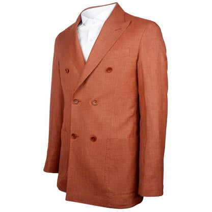 Made in Italy Brown Linen Blazer