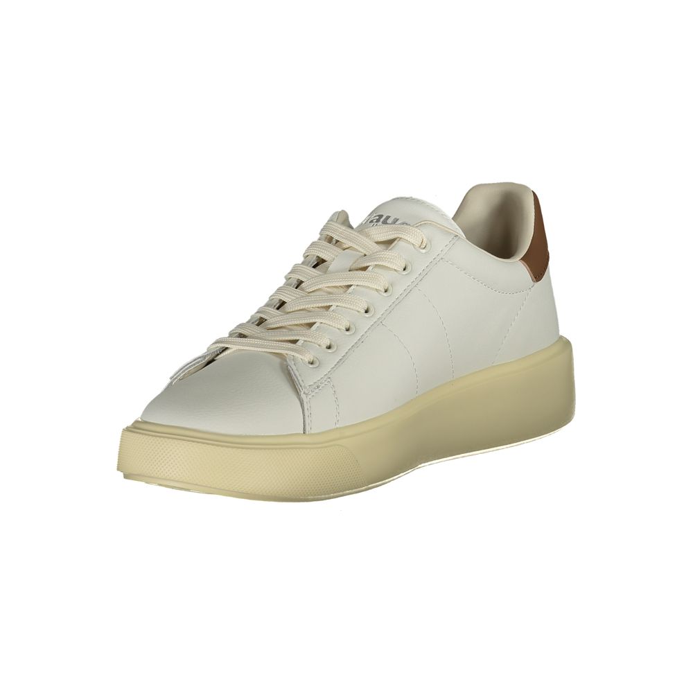 Blauer White Leather Men Sneaker