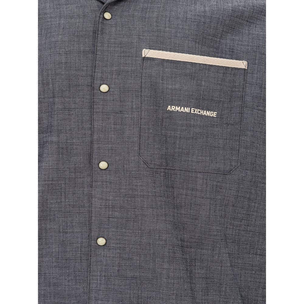 Armani Exchange Sleek Cotton Blue Shirt for Men - M