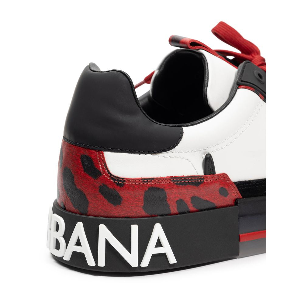 Dolce & Gabbana Black And White Leather Sneaker