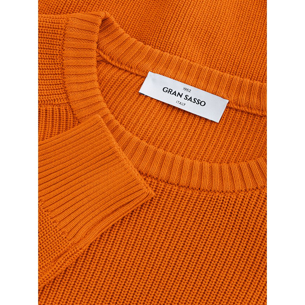 Gran Sasso Italian Cotton Chic Orange Sweater - IT50 | L