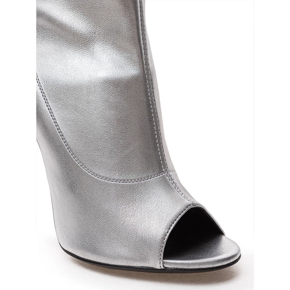 Giuseppe Zanotti Silver Leather Boot - EU38/US8