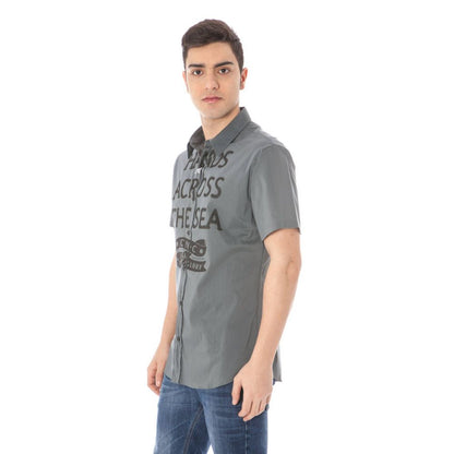 Costume National Gray Cotton Men Shirt