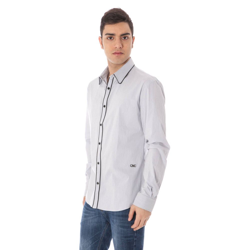 Costume National Light Blue Cotton Men Shirt