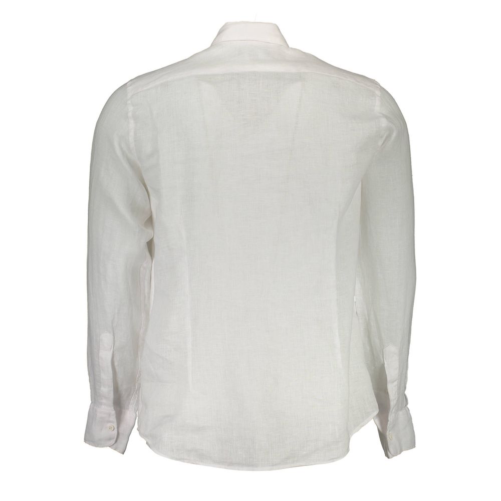 La Martina White Linen Men Shirt