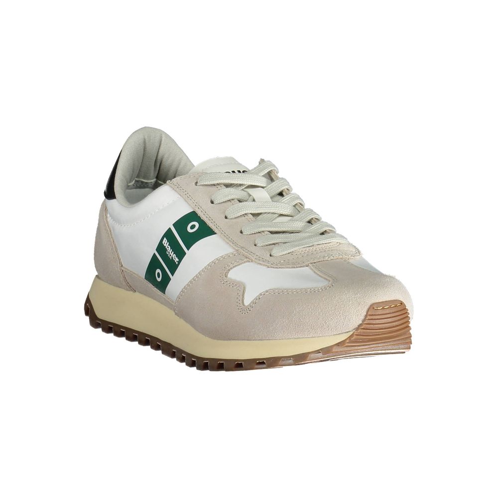 Blauer White Leather Men Sneaker