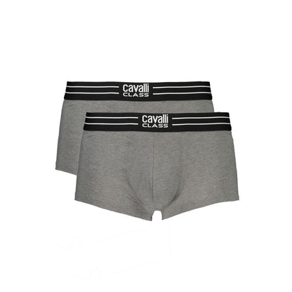 Cavalli Class Gray Cotton Men Boxer - S