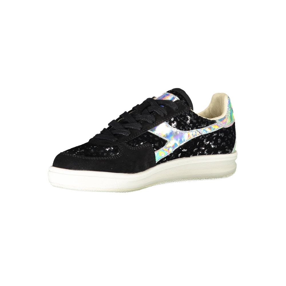 Diadora Black Leather Womens Sneaker