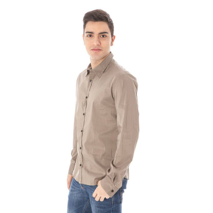 Costume National Green Cotton Men Shirt