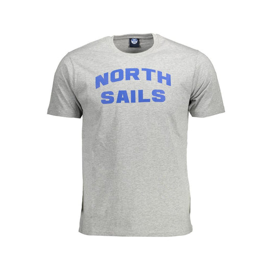 North Sails Gray Cotton Men T-Shirt