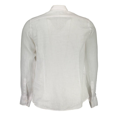 La Martina White Linen Men Shirt