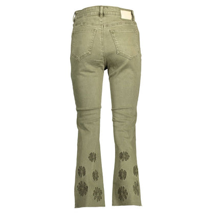 Desigual Green Cotton Women Jeans