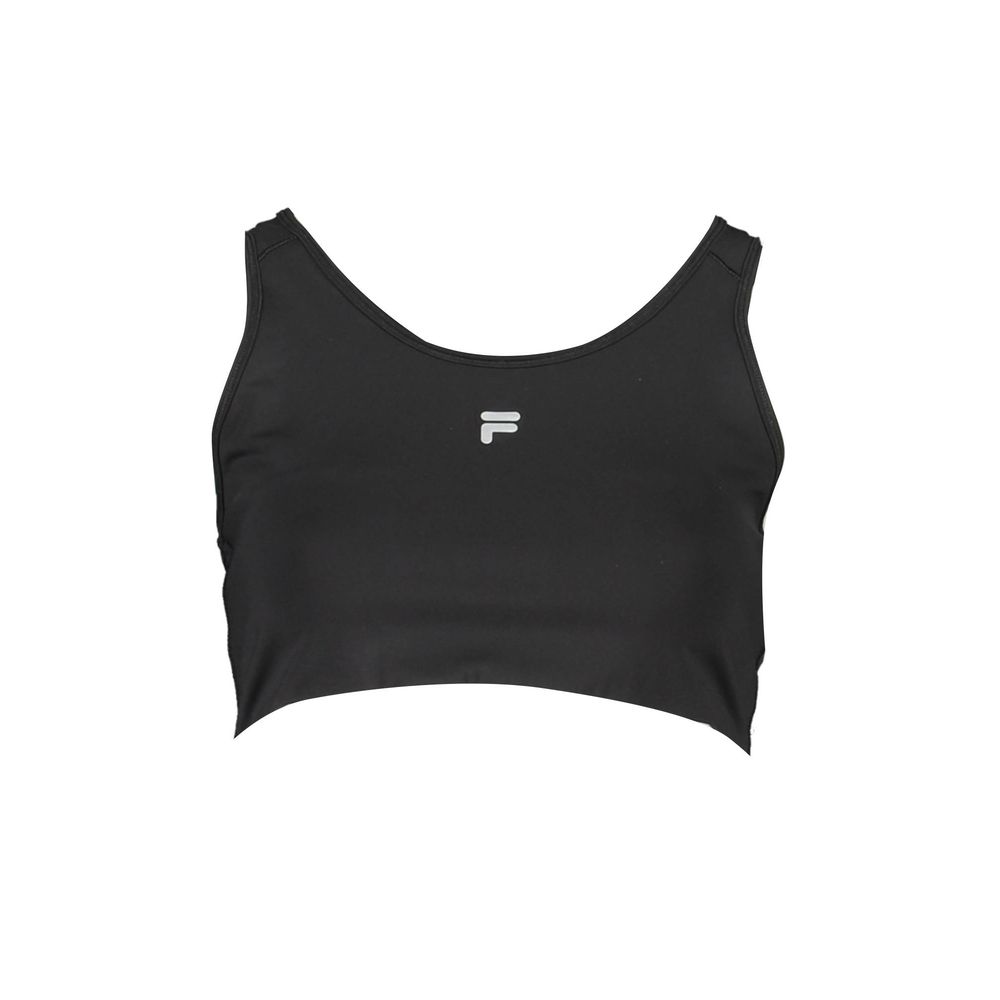 Fila Black Polyester Women Sports Bra