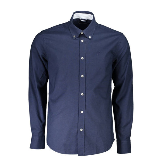 North Sails Blue Cotton Men Shirt - S