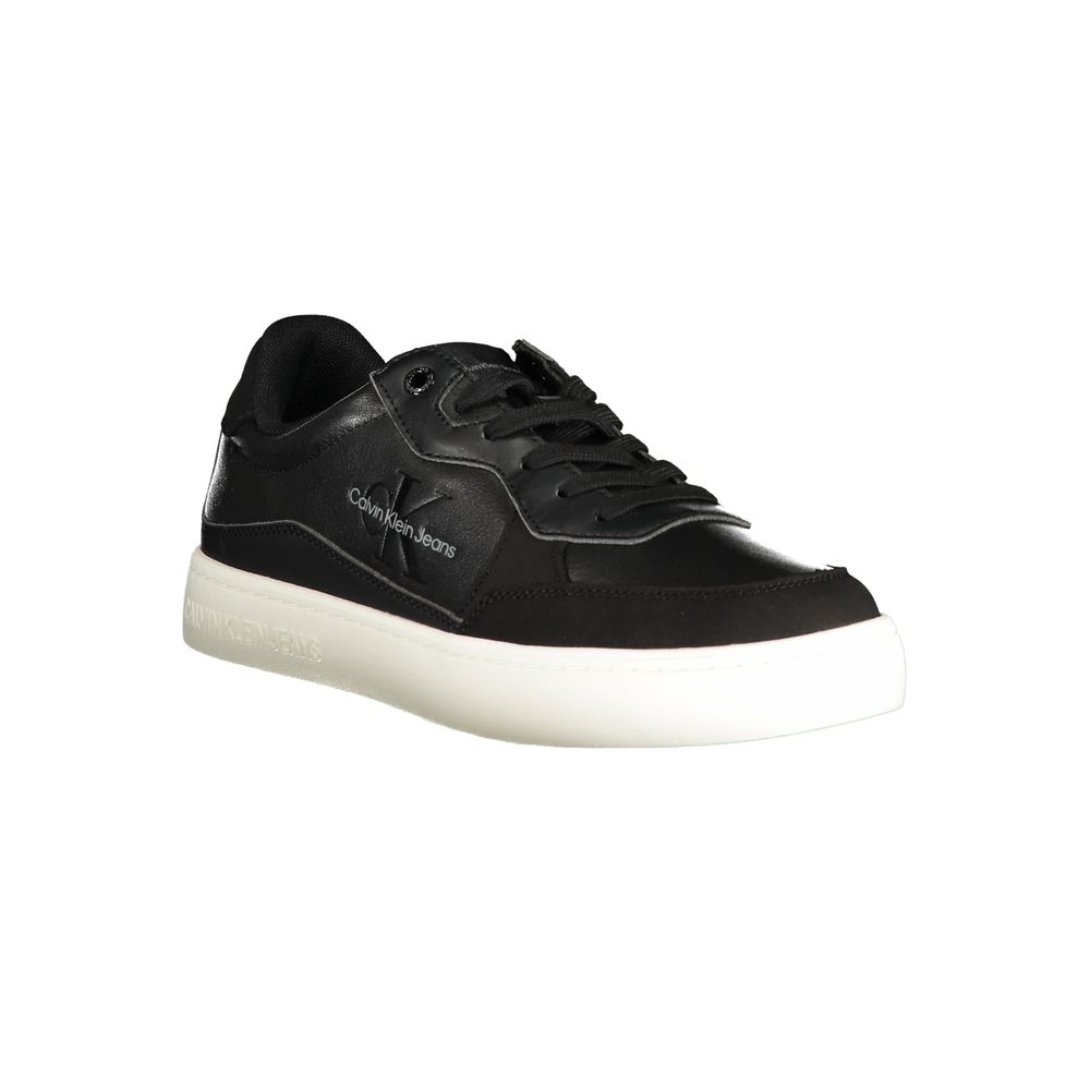 Calvin Klein Sleek Black Sports Sneakers with Contrast Details