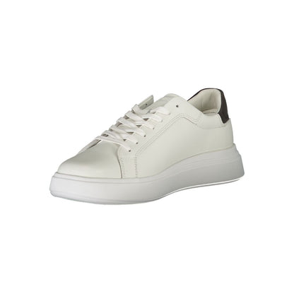 Calvin Klein Sleek White Contrast Lace-Up Sneakers