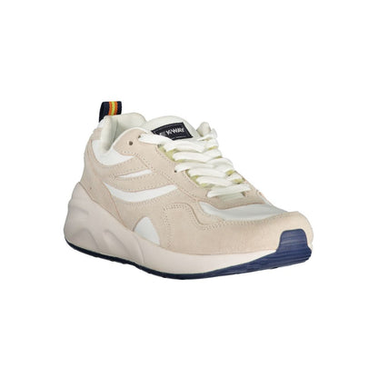 K-WAY Beige Lace-Up Sneakers with Contrast Details - EU40/US7