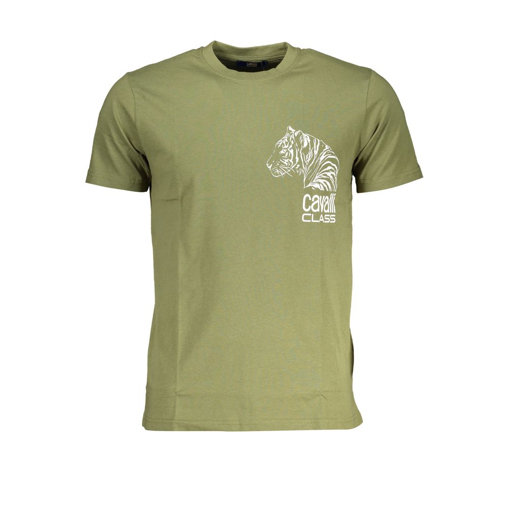 Cavalli Class Green Cotton T-Shirt - M