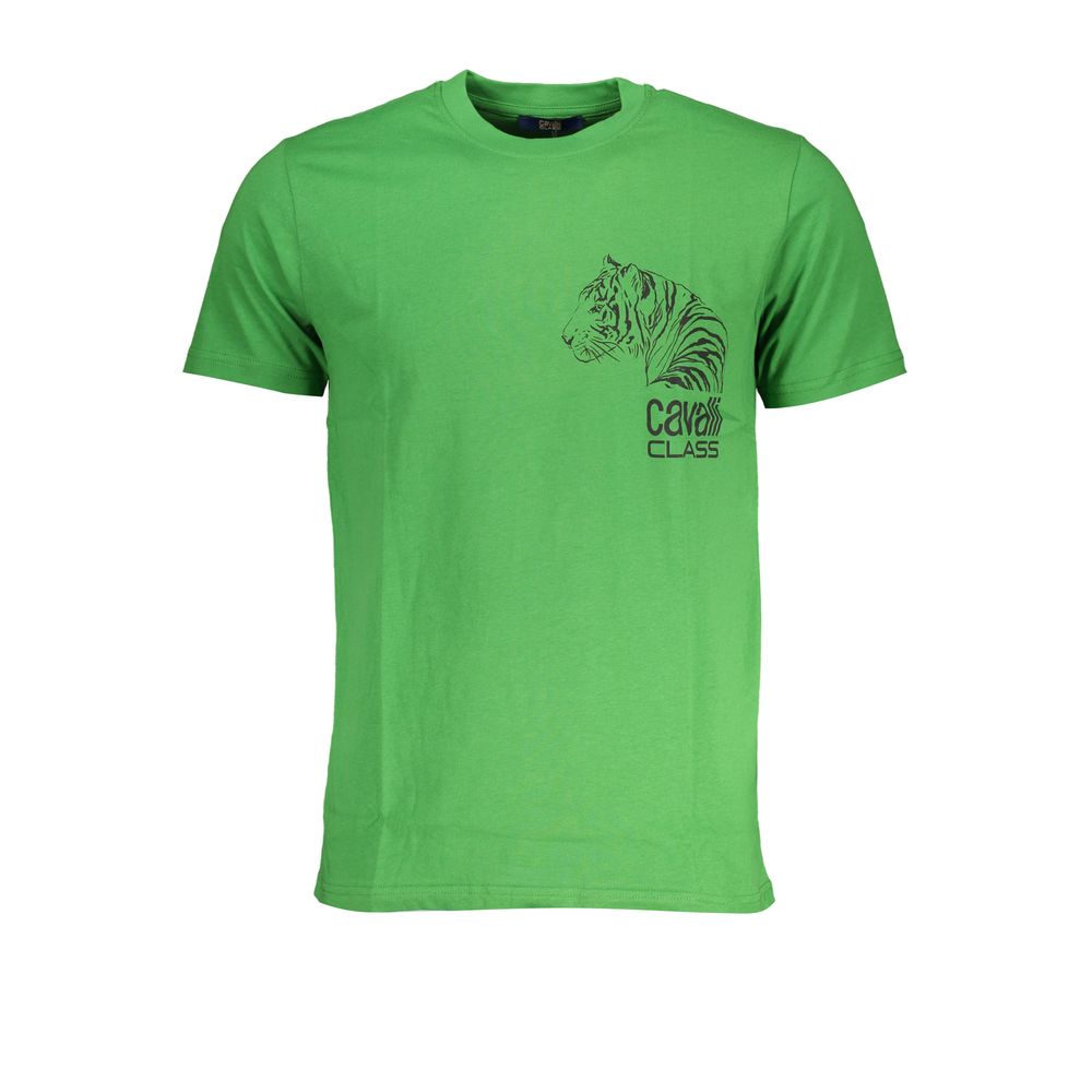 Cavalli Class Green Cotton T-Shirt - M