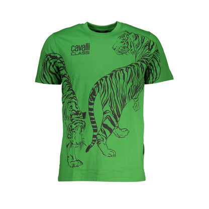 Cavalli Class Green Cotton T-Shirt - M