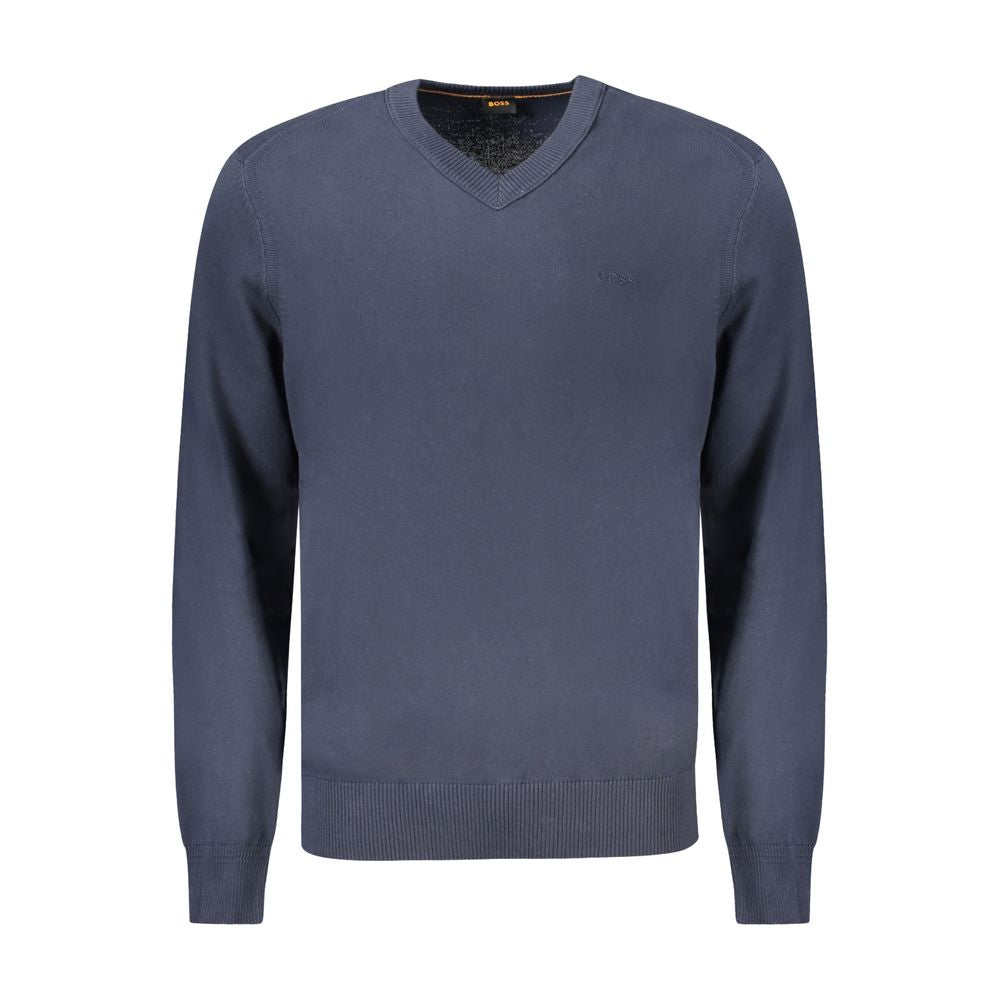 Hugo Boss Blue Cotton Men Sweater