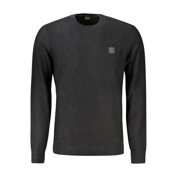 Hugo Boss Black Cotton Men Sweater