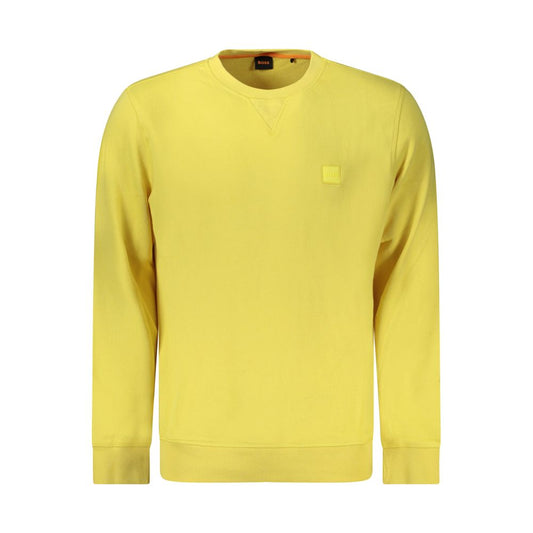 Hugo Boss Yellow Cotton Men Sweater