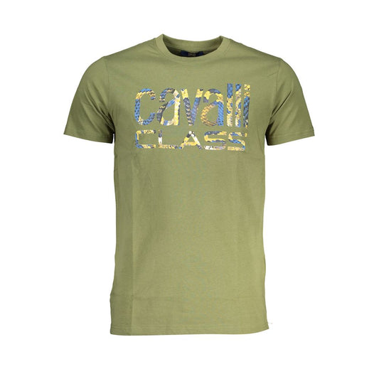 Cavalli Class Green Cotton T-Shirt - M