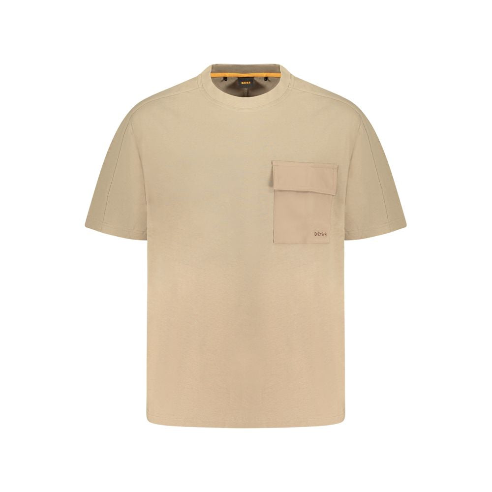 Hugo Boss Beige Cotton Men T-Shirt