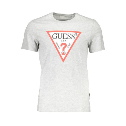 Guess Jeans Gray Cotton Men T-Shirt