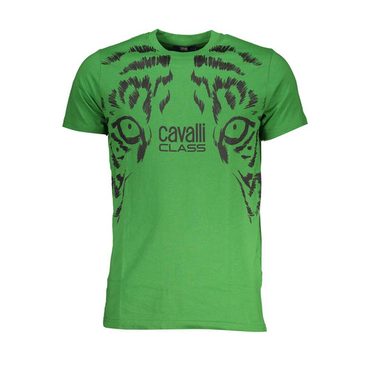 Cavalli Class Green Cotton T-Shirt - M