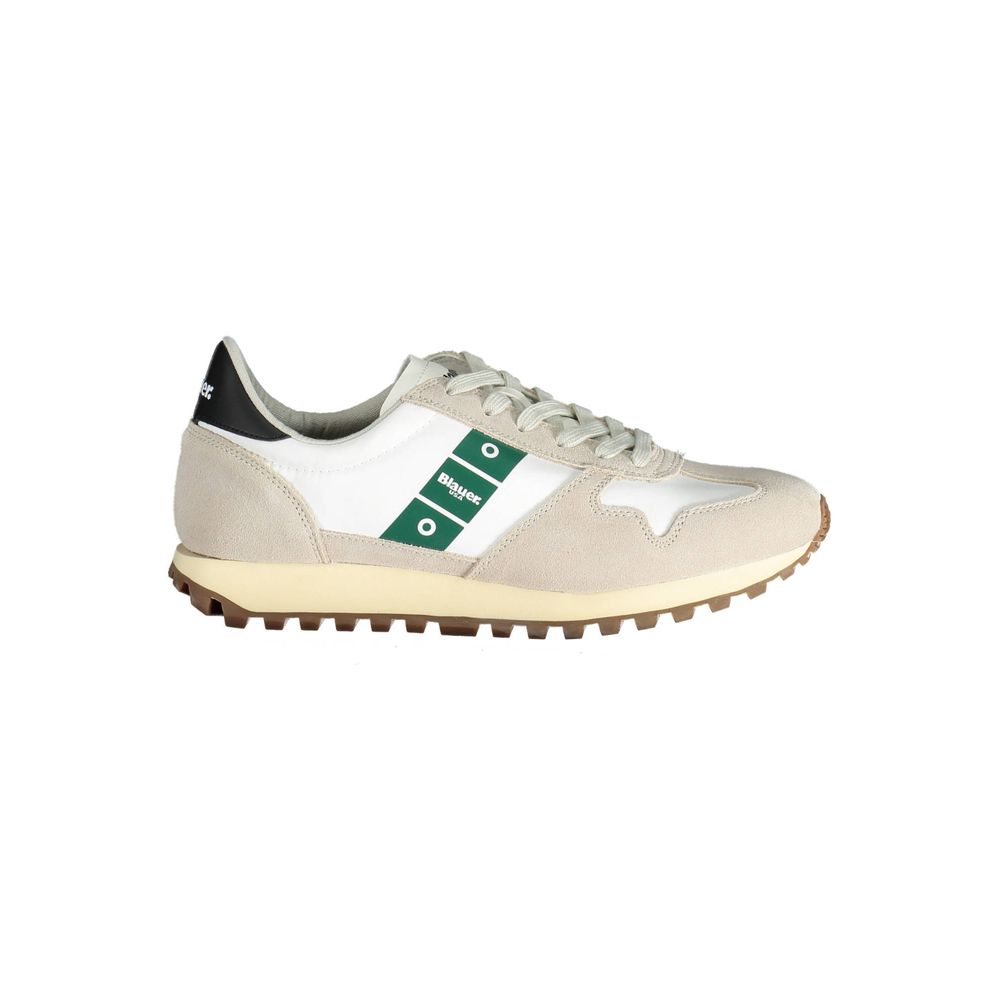 Blauer White Leather Men Sneaker