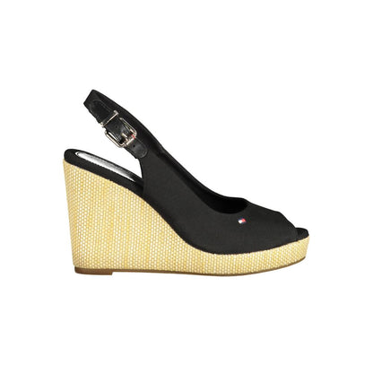 Tommy Hilfiger Black Cotton Women Sandal