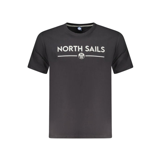 North Sails Black Cotton Men T-Shirt