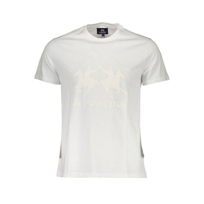 La Martina White Cotton Men T-Shirt