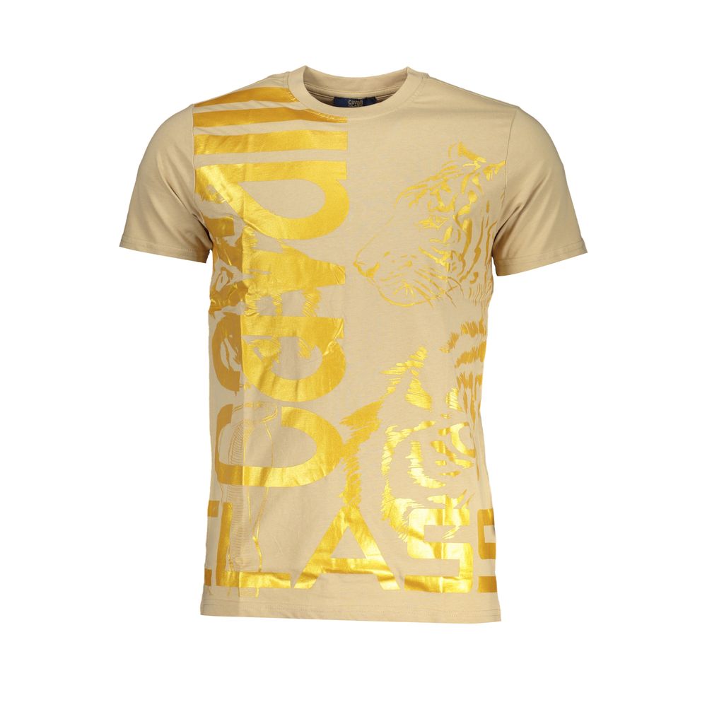 Cavalli Class Beige Cotton T-Shirt