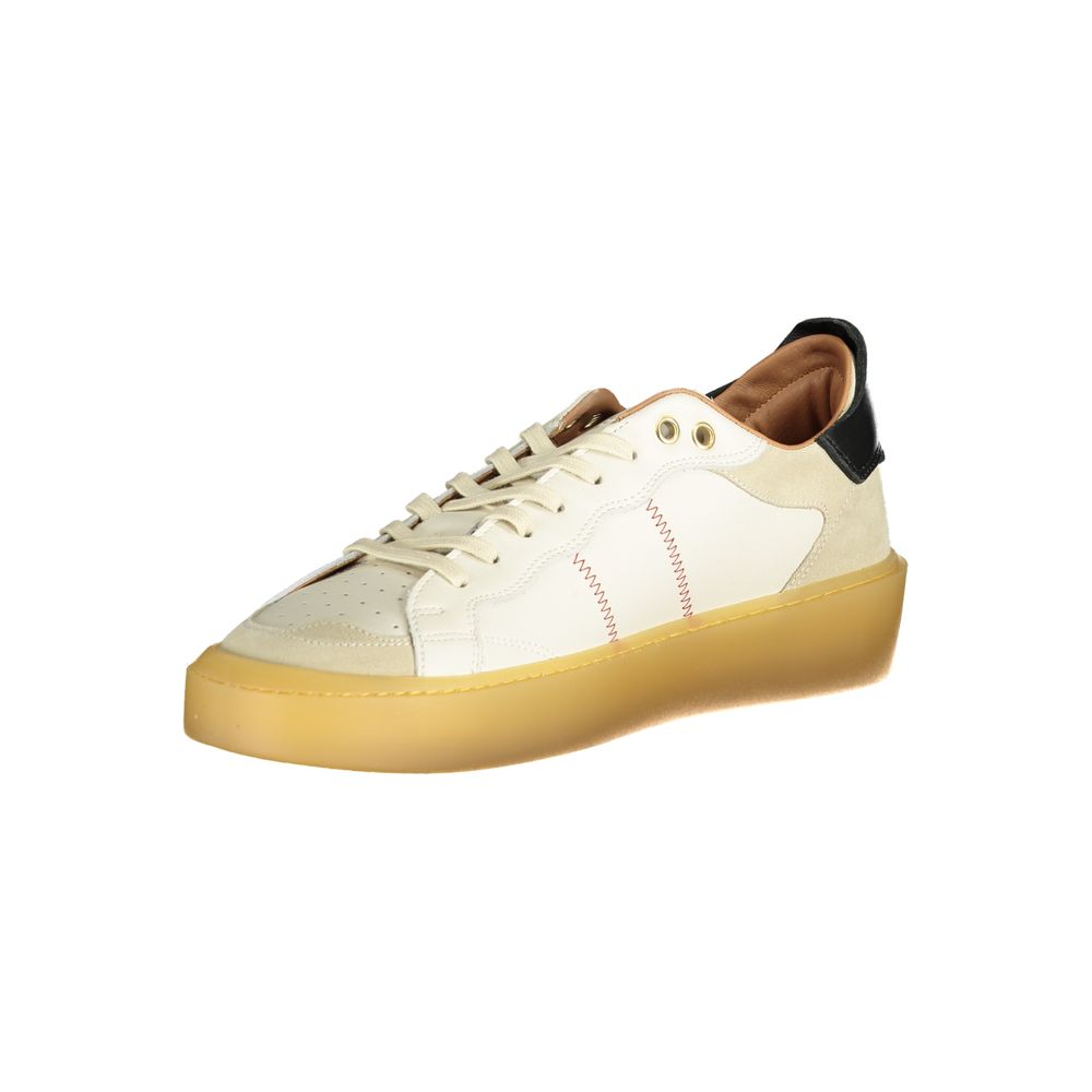 Blauer White Leather Men Sneaker