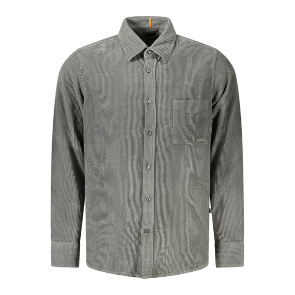 Hugo Boss Green Cotton Men Shirt